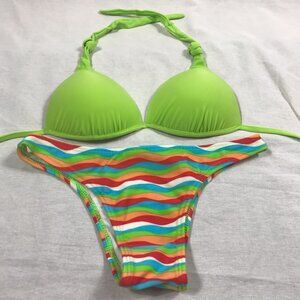 Recco Size Medium Brazilian Bright Print Bikini Set. New With Tags.